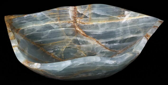 Carved, Blue Calcite Bowl - Argentina #63289